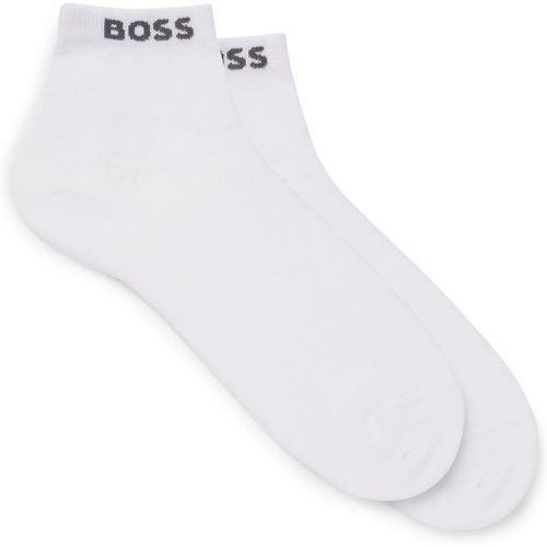 Lot de deux paires de chaussettes courtes avec bords-côtes logotés - Boss - Modalova