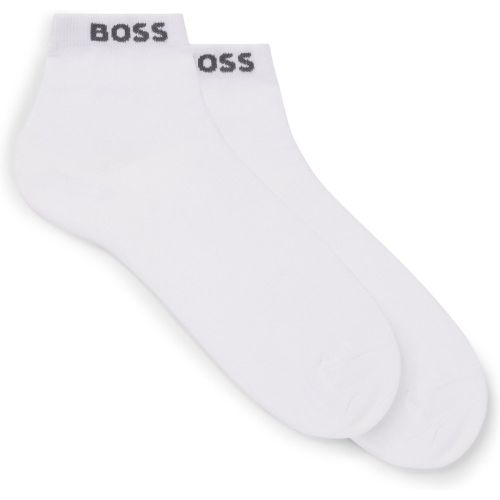 Lot de deux paires de chaussettes courtes avec bords-côtes logotés - Boss - Modalova