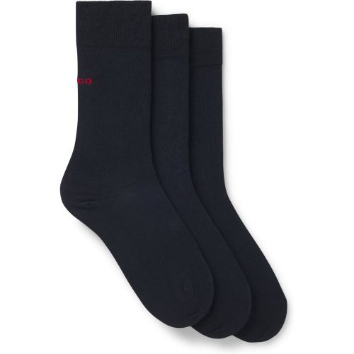 Lot de trois paires de chaussettes de longueur régulière avec logos - HUGO - Modalova