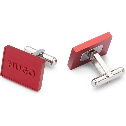 Boutons de manchette en aluminium avec logo encadré - HUGO - Modalova