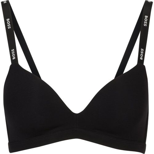 Soutien-gorge triangle en jersey stretch avec bretelles logotées - Boss - Modalova