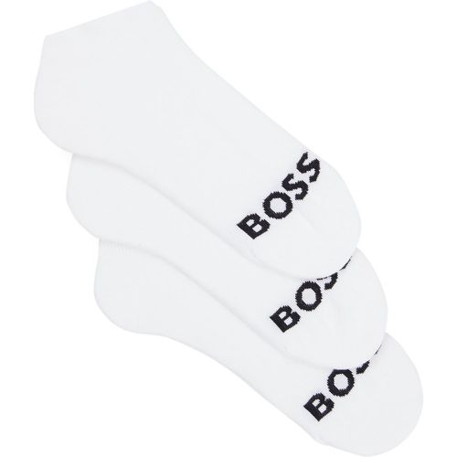 Lot de trois paires de chaussettes longueur cheville à logos contrastants - Boss - Modalova