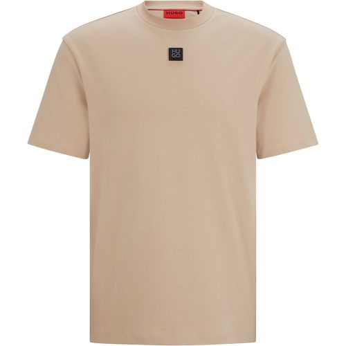 T-shirt Regular en coton interlock à logo revisité - HUGO - Modalova