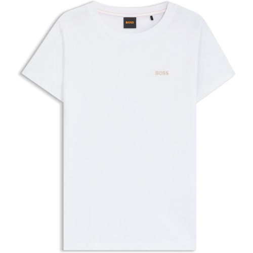 T-shirt Slim en jersey de coton avec logo ton sur ton - Boss - Modalova