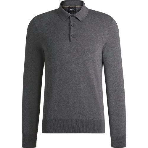 Pull Regular en maille de jersey de coton avec col polo - Boss - Modalova