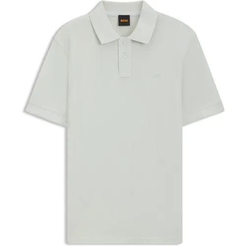 Polo en piqué de coton avec logo imprimé - Boss - Modalova