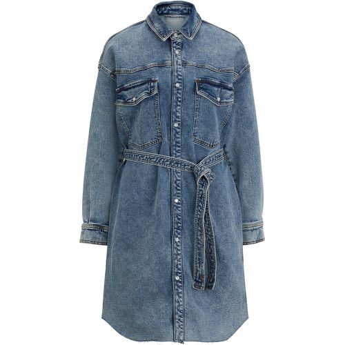 Robe-chemise oversize en denim bleu - HUGO - Modalova