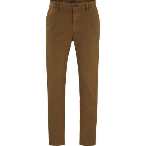 Pantalon Tapered Fit en broken twill de coton stretch - Boss - Modalova