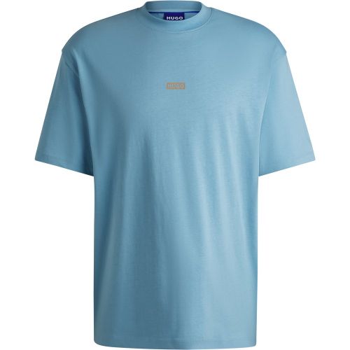 T-shirt Loose en coton avec logo artistique au dos - HUGO - Modalova