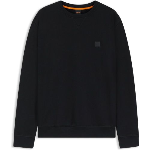 Sweat Regular en molleton de coton avec patch logoté - Boss - Modalova