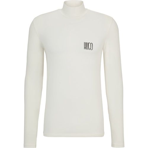 T-shirt Slim Fit à col montant avec logo de la nouvelle saison - HUGO - Modalova