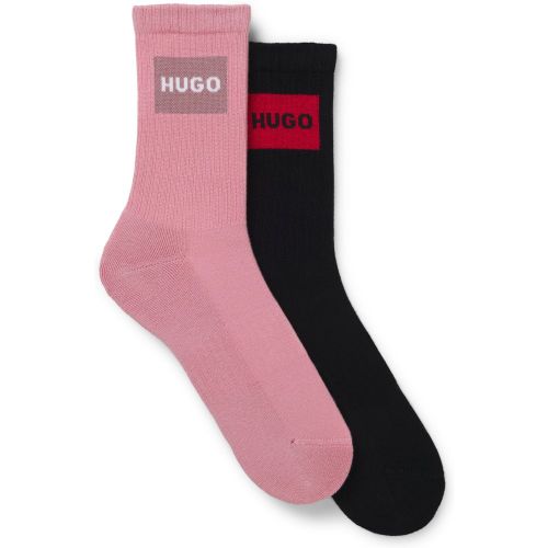 Lot de deux paires de chaussettes courtes à logos rouges - HUGO - Modalova