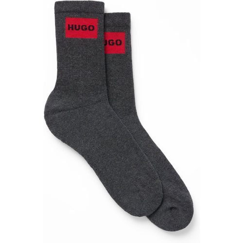Lot de deux paires de chaussettes mi-mollet à logos rouges - HUGO - Modalova