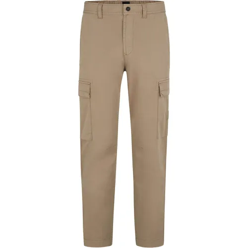 Pantalon cargo en popeline de coton stretch - Boss - Modalova