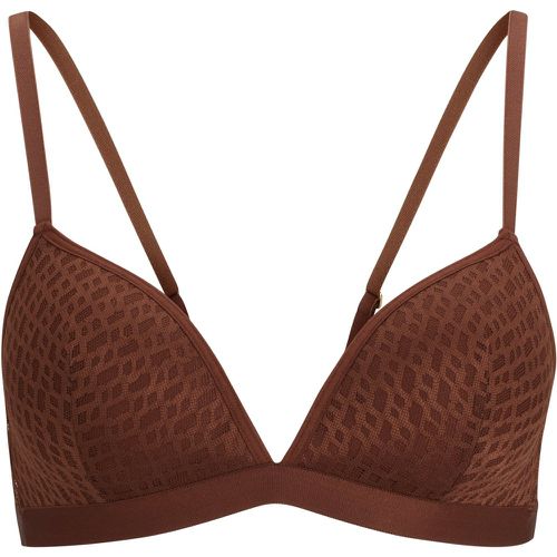 Soutien-gorge triangle matelassé à motif monogrammes et bretelles ajustables - Boss - Modalova