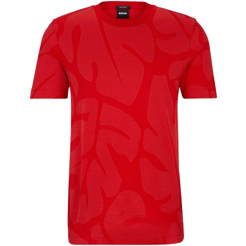 T-shirt en coton à motif feuilles de Monstera bicolore - Boss - Modalova