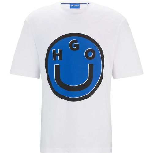 T-shirt en jersey de coton à logo artistique joyeux - HUGO - Modalova