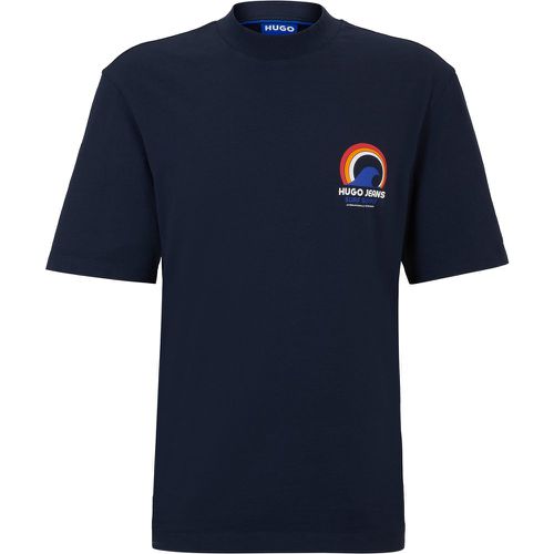 T-shirt en jersey de coton à motif artistique inspiré du surf - HUGO - Modalova