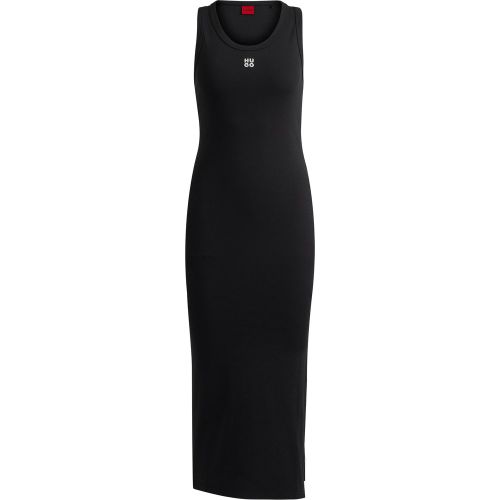 Robe longue en jersey stretch à logo revisité - HUGO - Modalova