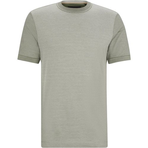 T-shirt Regular Fit en coton et soie aux structures mélangées - Boss - Modalova