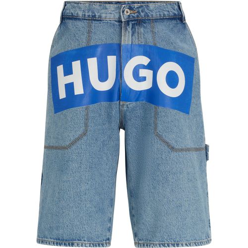 Short en jean à logo imprimé - HUGO - Modalova
