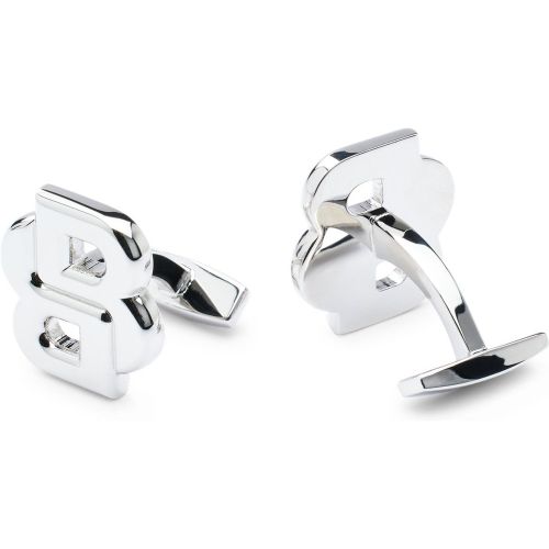 Boutons de manchette en laiton plaqué noir avec tête à double monogramme - Boss - Modalova