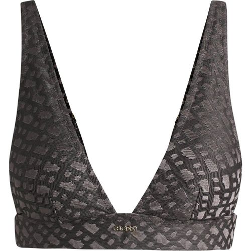 Brassière de bikini en jacquard monogramme avec garniture logo - Boss - Modalova