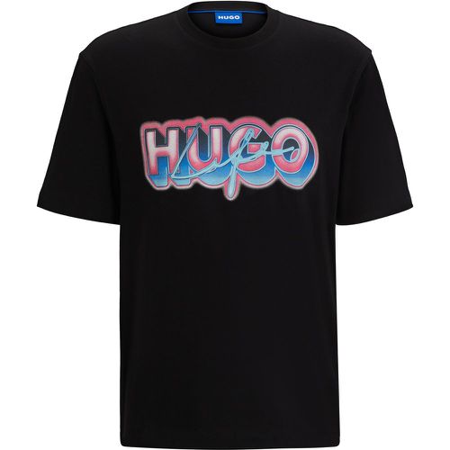 T-shirt en jersey de coton à logo graphique - HUGO - Modalova
