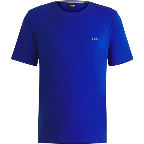 T-shirt en coton stretch à logo brodé - Boss - Modalova