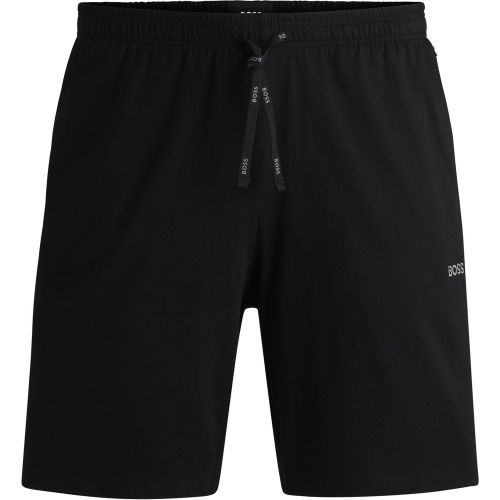 Short en jersey de coton stretch avec logo brodé - Boss - Modalova