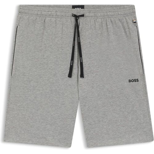 Short en jersey de coton stretch avec logo brodé - Boss - Modalova