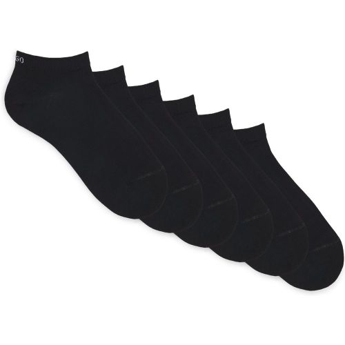 Lot de six paires de chaussettes basses en coton mélangé avec logos - HUGO - Modalova