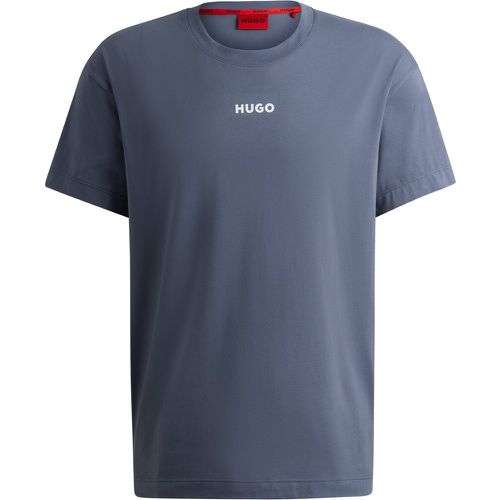 T-shirt de pyjama en coton stretch à logo imprimé - HUGO - Modalova
