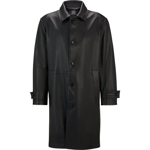 Manteau Regular en cuir à la finition jersey - Boss - Modalova