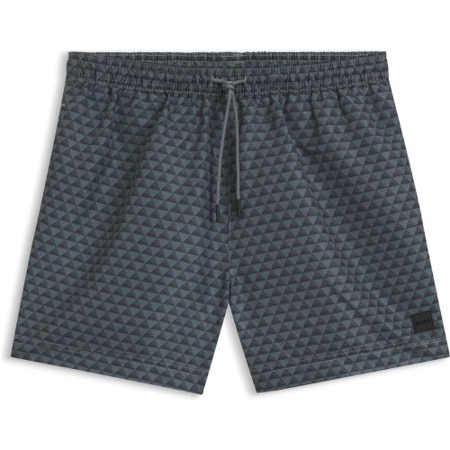 Short de bain imprimé avec badge logoté - Boss - Modalova