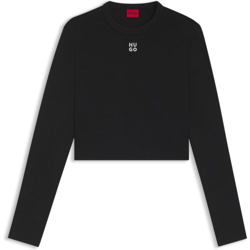 Haut Slim en jersey avec logo brodé revisité - HUGO - Modalova