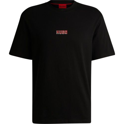 T-shirt Relaxed en coton avec grands logos au dos - HUGO - Modalova