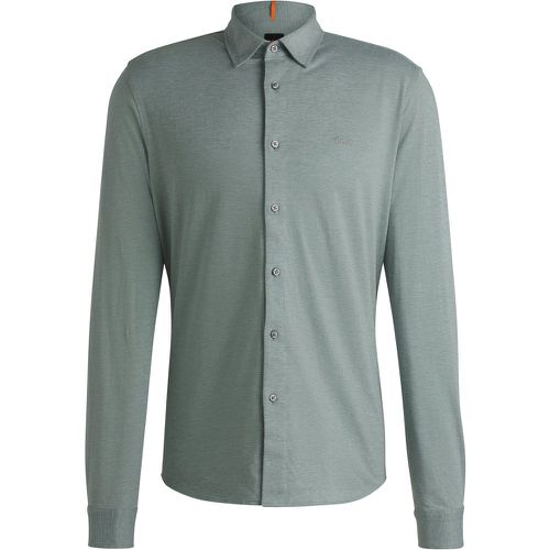 Chemise Slim en piqué de coton chiné - Boss - Modalova