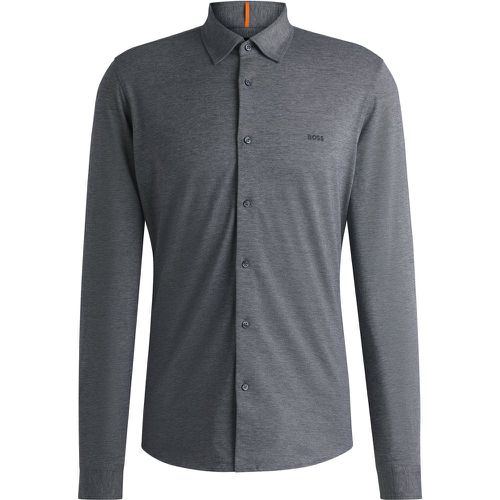 Chemise Slim en piqué de coton chiné - Boss - Modalova