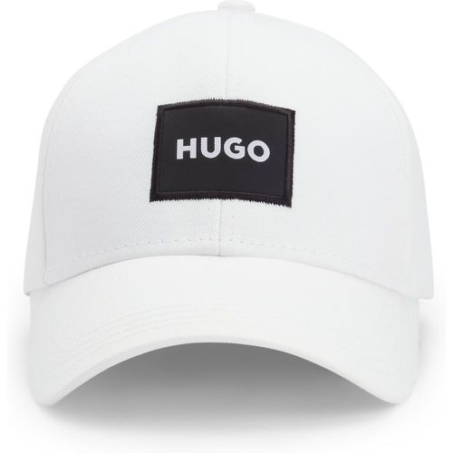 Casquette en twill de coton avec étiquette logotée - HUGO - Modalova