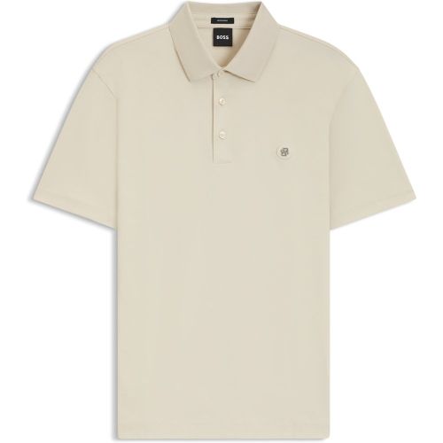 Polo en coton mercerisé à double monogramme - Boss - Modalova