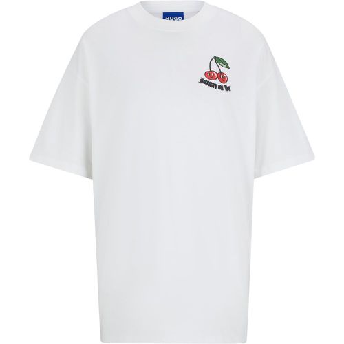 T-shirt en jersey de coton avec imprimé graphique de saison - HUGO - Modalova