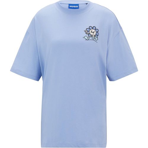 T-shirt en jersey de coton avec imprimé graphique de saison - HUGO - Modalova
