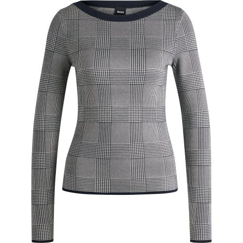 Pull à col large en jacquard stretch - Boss - Modalova