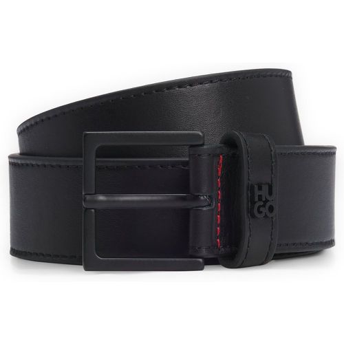 Ceinture en cuir avec passant à logo revisité - HUGO - Modalova