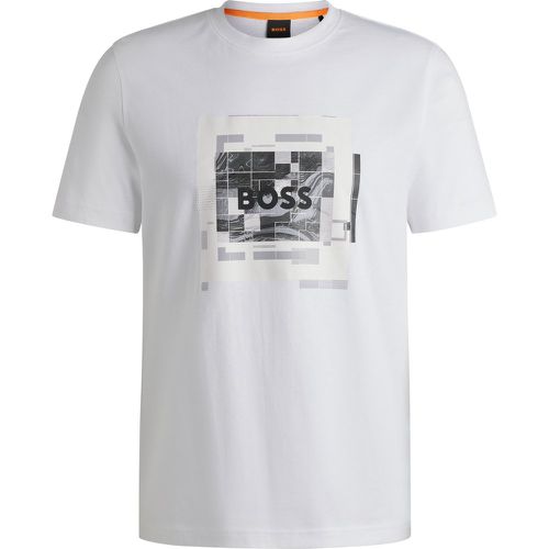 T-shirt en jersey de coton à logo artistique - Boss - Modalova