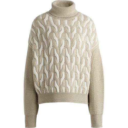 Pull en laine vierge avec torsades bicolores - Boss - Modalova