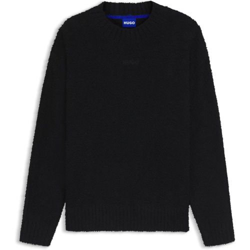 Pull en maille bouclette avec logo brodé - HUGO - Modalova