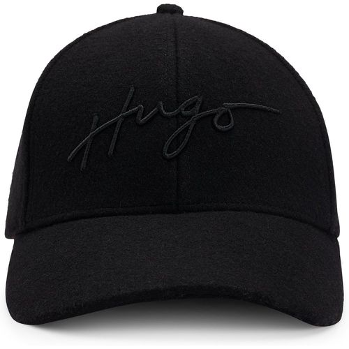 Casquette en laine mélangée avec logo manuscrit brodé - HUGO - Modalova