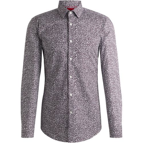 Chemise Slim en toile de coton à micro imprimé - HUGO - Modalova